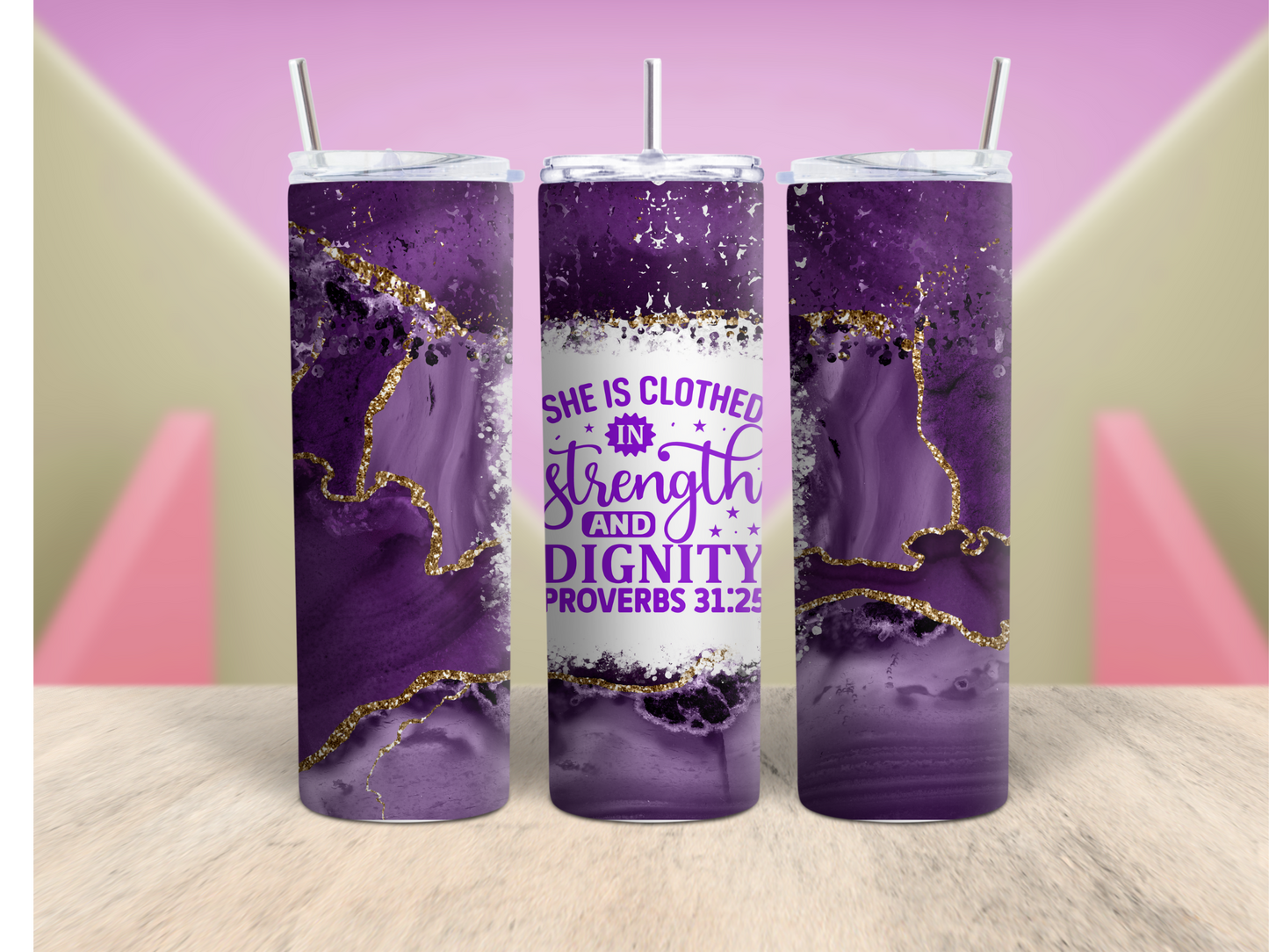 Clothed in Dignity and Strength Tumbler